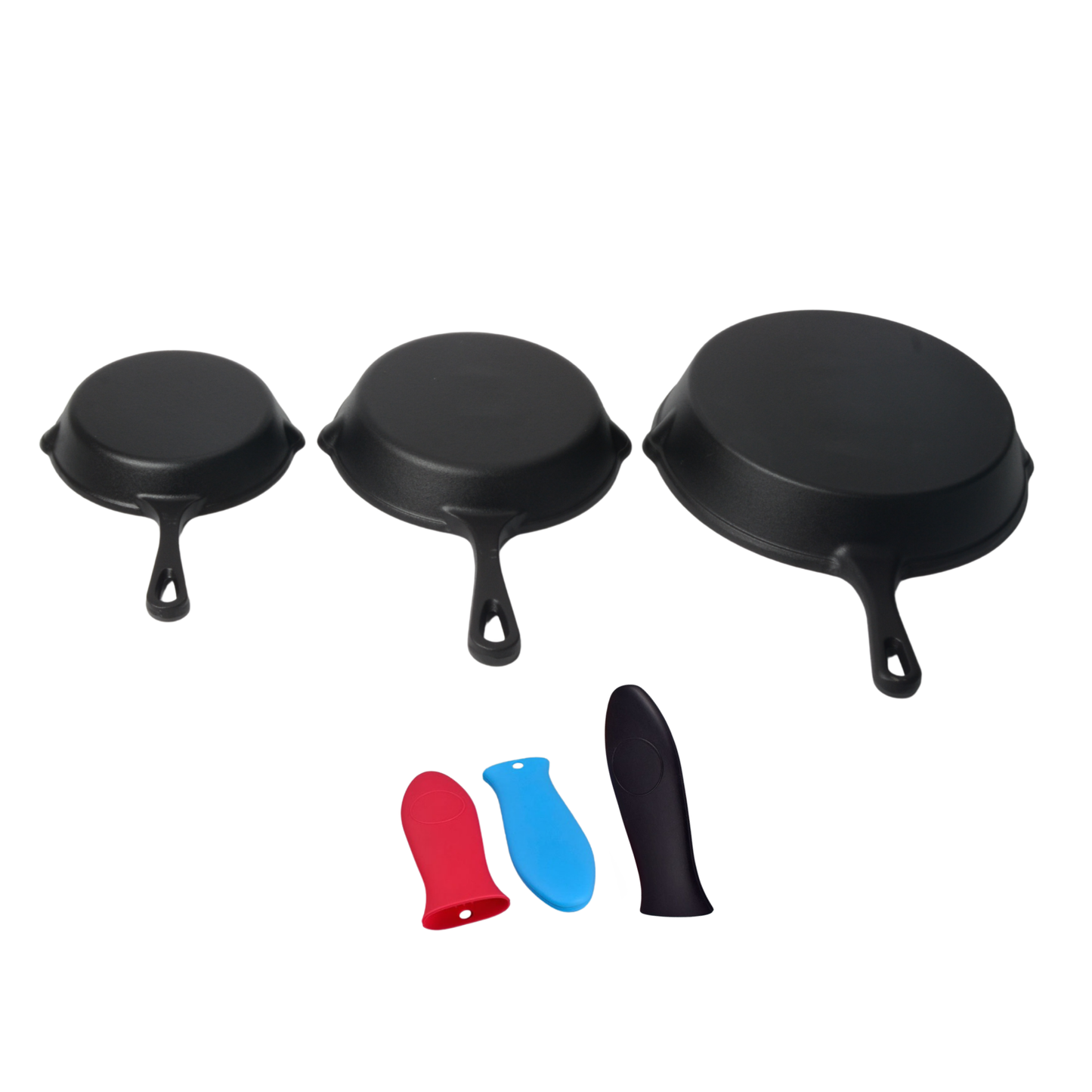 Set X3 Sartenes Hierro Fundido Esmaltado + Obsequio Fundas de Silicona