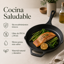 Set de 3 Sartenes de Hierro Esmaltado (16.5 | 20 | 30cm) + 3 Mangos de Silicona GRATIS
