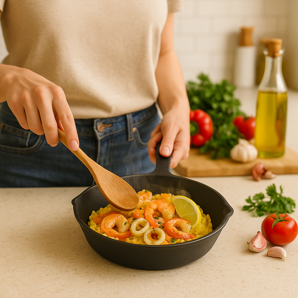 Set X3 Sartenes Hierro Fundido Esmaltado + Obsequio Fundas de Silicona