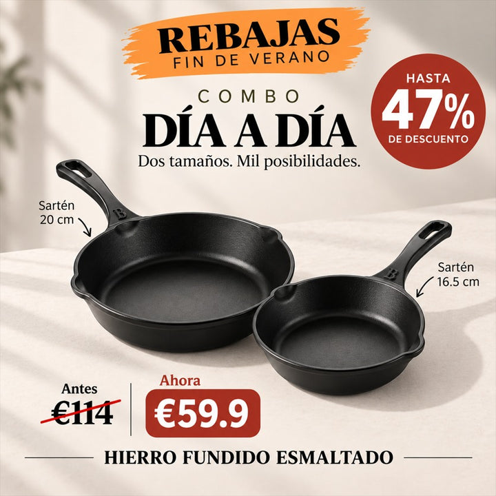Combo Día a Día: Sartén 20 cm + Sartén 16,5 cm