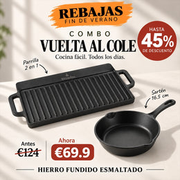 Combo Vuelta al Cole: Parrilla 2 en 1 + Sartén 16,5 cm